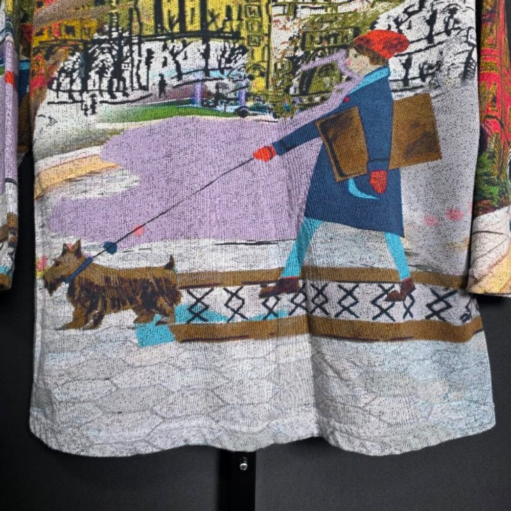 Parsley & Sage Tunic Top PL Petite Large Tapestry Art to Wear Dog Walker - Picture 2 of 6